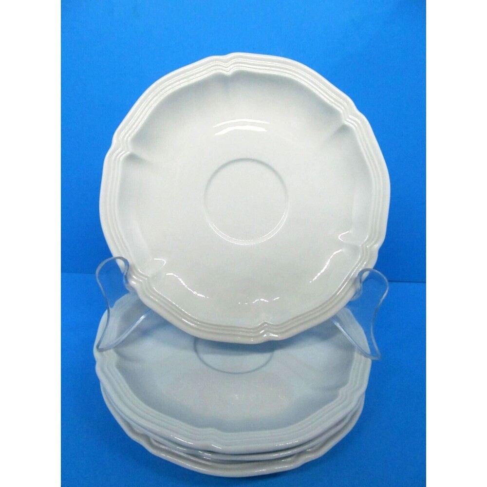 Villeroy And Boch Manoir Set Of 4 Ivory Cream 5 5/8" Saucers Only Excellent Cond